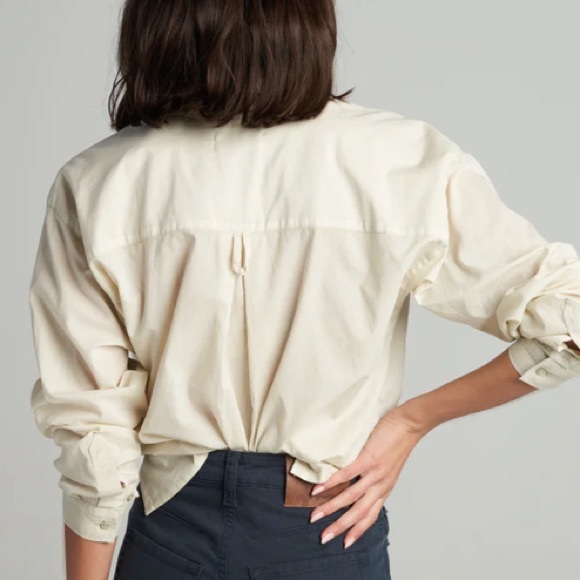 Rowan Fay Utility Cotton Camp Shirt Bone/Cream Large NWOT - Picture 4 of 12